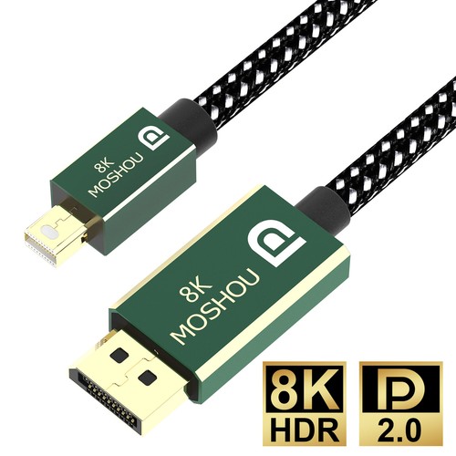 MOSHOU Mini DisplayPort to DP 2.0 Cable 4K@144Hz 8K@60Hz 77.4Gbps - Picture 8 of 10