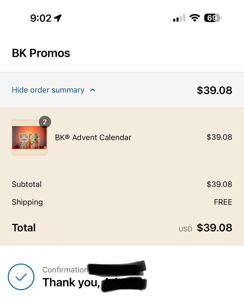 BK Burger King Advent Calendar CONFIRMED ORDER PRESALE SOLD OUT