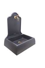 Fontana a muro Tolosa giardino casa esterno con rubinetto in ottone e piletta