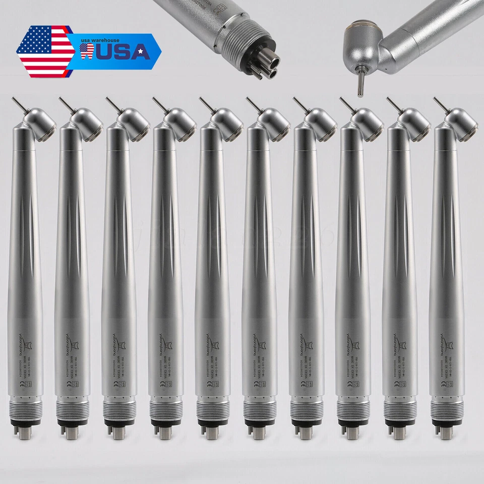 Yabang dental 45 graus cirúrgico peça de mão de alta velocidade botão 4 furos 1-10 peças - Imagem 3 de 4