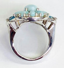 HSN Colleen Lopez Sterling Silver Larimar, Swiss Topaz & White Topaz Ring Size 5 — photo 8