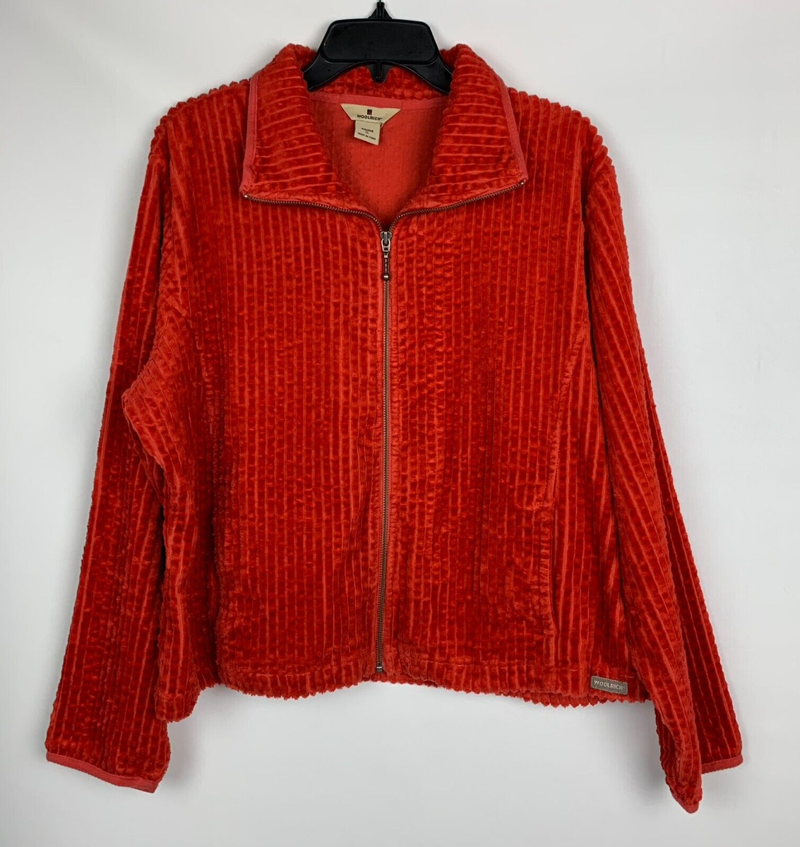 ラッキー Woolrich Jacket Winter Coral Corduroy Collared Zip Front Pockets