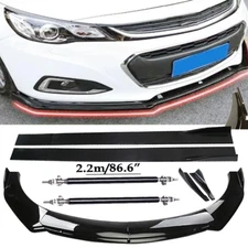 Front Bumper Lip Spoiler Side Skirts Rear Glossy Black For 08-2012 Malibu