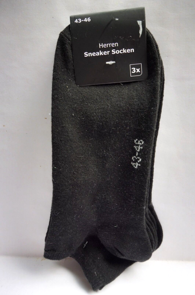 Dr. Bieler 3 Paar Herren Sneaker Socken Baumwollmischung GröSse 43/46, Schwarz-image