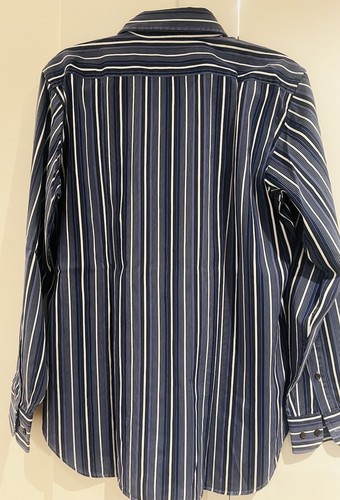ETRO Italian men’s button down Collar Striped multicoloured blues Shirt in 42 - Picture 8 of 12