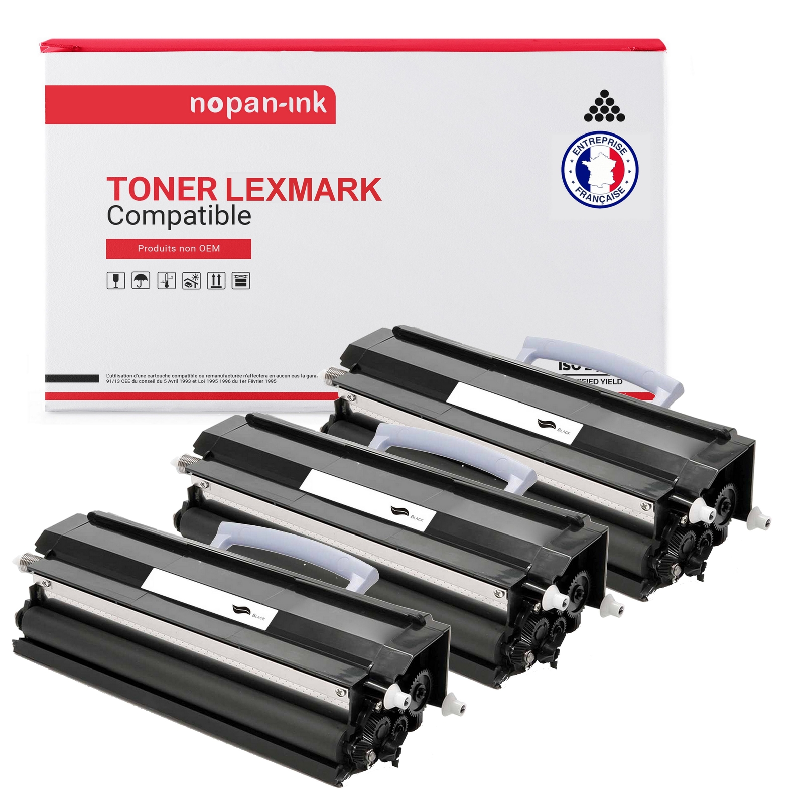 Toner Lexmark 24016SE noir Nopan-Ink compatible x3 pour ne plus manquer d'encre au bureau