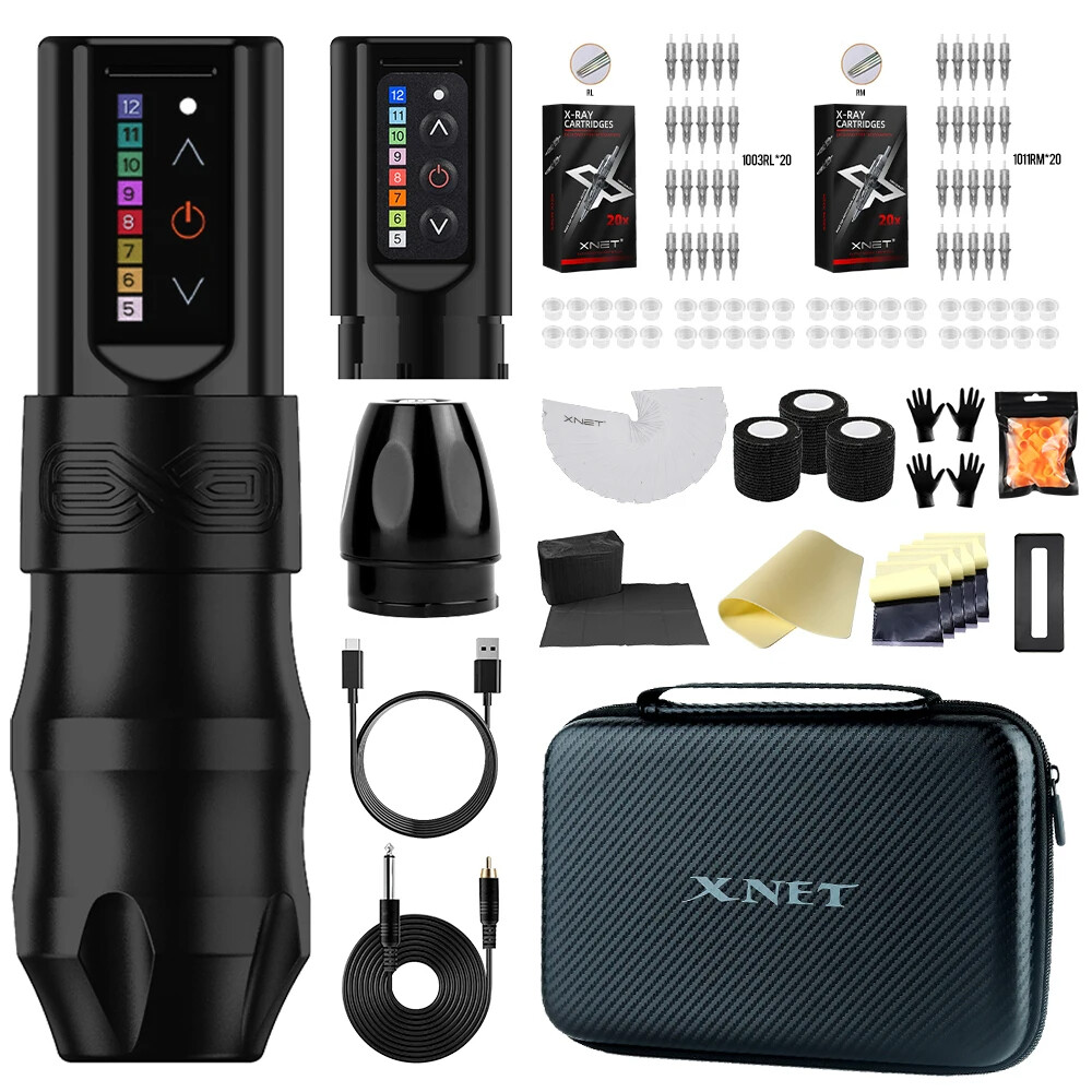 その他 XNET EXO tattoo machine ful set EXO Wireless Tattoo Machine Kit with Extra 2100mAh Power