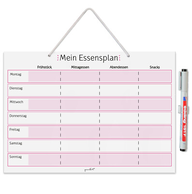 Mein Essensplaner zum Aufhängen in DIN A4 I Whiteboard Planer I Woche I dv_920