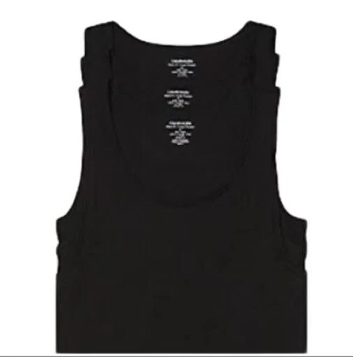 3 GENUINE CALVIN KLEIN 4XL BLACK BIG & TALL COTTON TANK T-SHIRTS UNDERSHIRTS NWT - Image 2 of 4