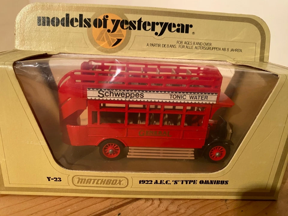 Modelos Matchbox de antaño Y-23 1922 A.E.C "S" tipo autobús ómnibus, 1/72, en caja Foto 2 de 4