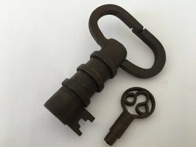 Lock Vintage Iron Handcrafted Tricky Puzzle Hidden Key Hole Screw System Rear
