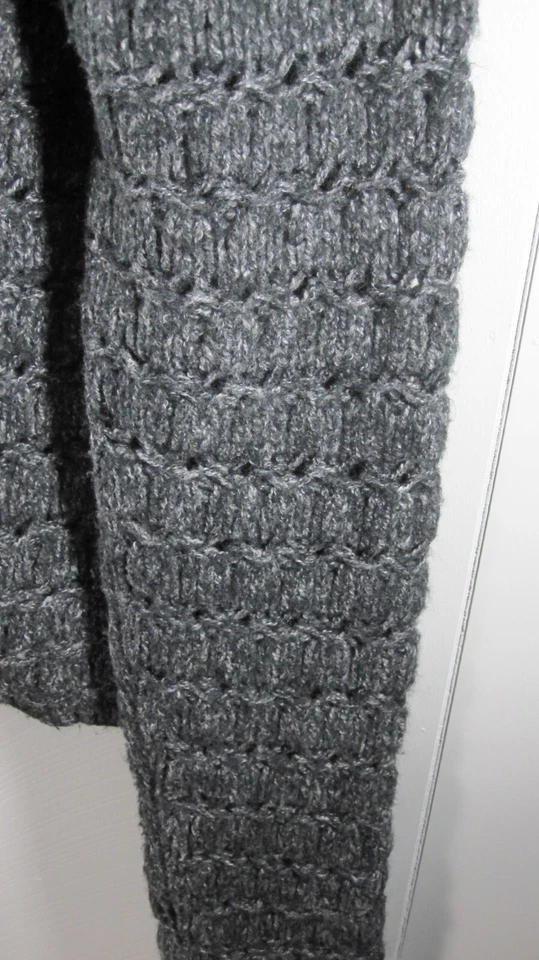 Cárdigan Studio Y para mujer XL gris lazo delantero recortado tejido abierto grunge núcleo de cabina Foto 4 de 4