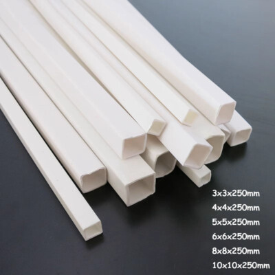 3/5/6/8/10x250mm ABS Styrene Plastic Square Hollow Tube Rod Bar DIY Model Craft