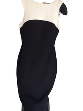 Zara Dress Women XS White & Black Colour Block Zip Body Corn Workwear Summer Zip