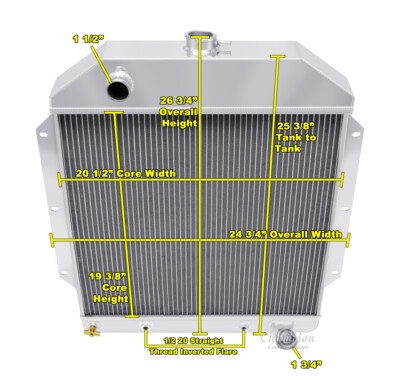 2 Row SubZero Champion Radiator for 1949 50 51 52 1953 Ford Cars Chevy Engine