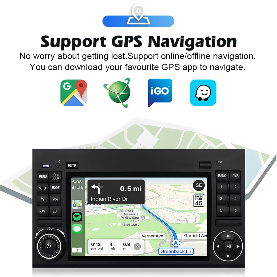 Carplay for Mercedes Benz W447 W639 W169 W245 Android 13 Car Radio Stereo GPS - Image 4 of 4