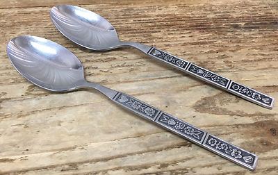 Northland Oneida Stainless 2 Teaspoons Tea Spoons Spring Fever