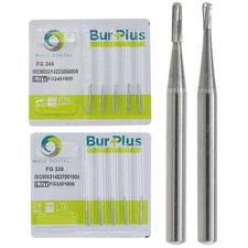 Wave Dental Carbide Burs FG 330 245 High Speed Friction Grip Pear Domed Fissure
