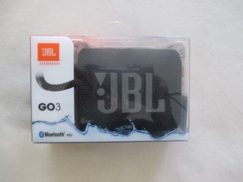 NEW IN BOX JBL Go 3 Portable Bluetooth Waterproof Speaker Black with Gray JBL - Afbeelding 1 van 2