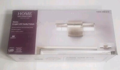 ~Home Decorators VICINO 2-Light Brushed Nickel Integrated LED Vanity Light