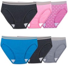 Fruit of the Loom Women's Tag Free Cotton Bikini Panties Size 5 Assorted Heather