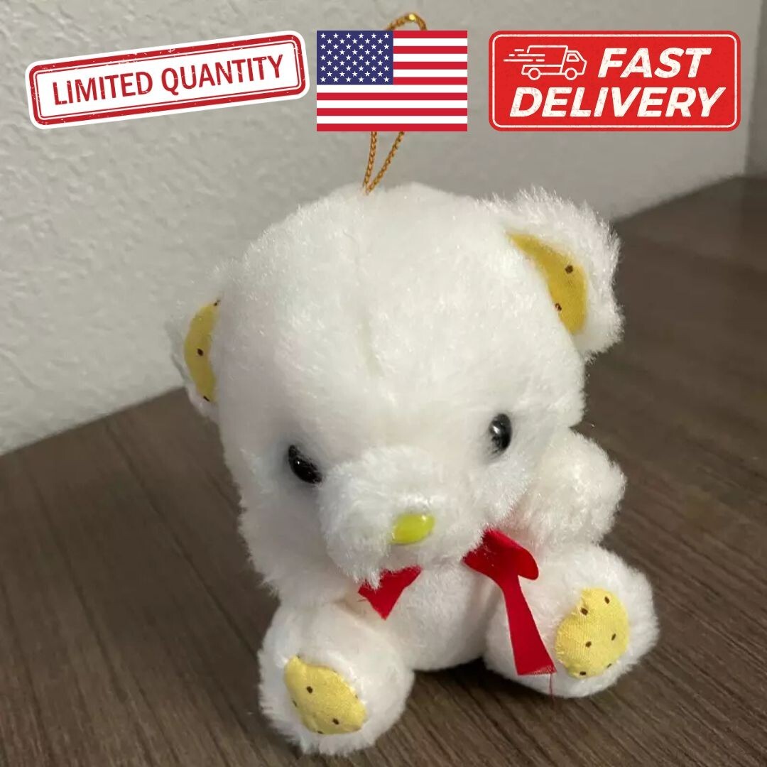 Mini White Plush Bear Ornament – 4