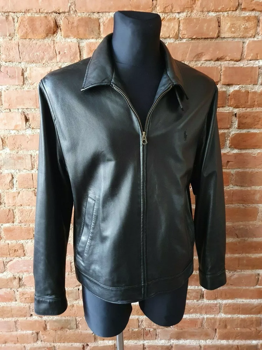 Ralph lauren black deals leather jacket
