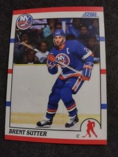 1990-91 Score American Hockey Card Brent Sutter New York Islanders #39