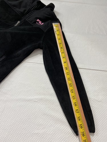 Fila Sport Youth XS (7-8) Fleece Full Zip Black With Pink Logo - Picture 5 of 7