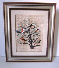 Papiro Egiziano-Quadro Originale con Cornice Dimensioni 44X36 cm-Fine Anni '80