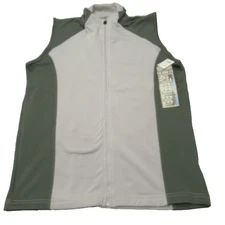 10,000 Ft Above Sea Level Vest Womens Large Green Colorblock Full Zip Fleece NEW