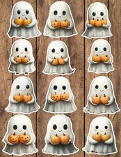 Ghost With Pumpkins Die Cut Vinyl Stickers Scrapbooking Laptop Waterbottle