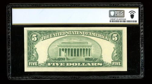 DBR 1950-B $5 FRN Chicago STAR Fr. 1963-G* PCGS-B 55 Serial G12144634* - Picture 2 of 2
