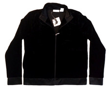 Jaclyn Smith Velour Velvet Holiday Christmas Zip Up Cardigan Black Small NWT