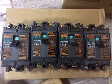 LOT OF 4: Fuji Auto Breaker, EA52A, 2 x 10A, 15A, 50A