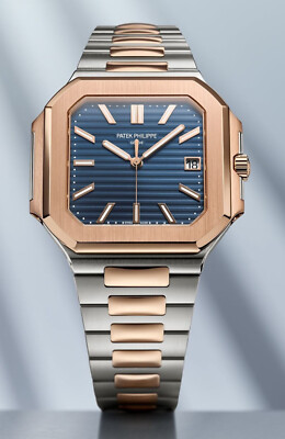 Patek Philippe 5821/1AR-001 Cubitus Sunburst Blue Dial Stainless 18kt Rose Gold