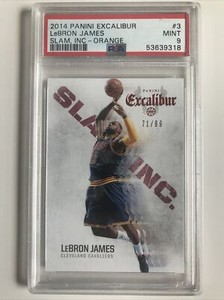 2014 Panini Excalibur Basketball Orange LeBron James #3 PSA 9