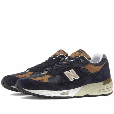New Balance 991 Navy Blue Beige Brown 