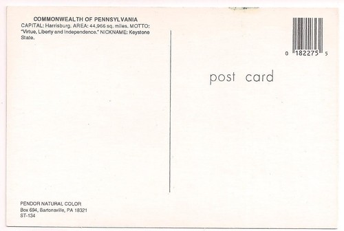 COMMONWEALTH OF PENNSYLVANIA MAP Postcard KEYSTONE STATE PA MAP Erie Corry Sayre - Picture 2 of 2