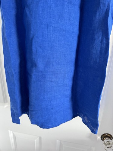 Comptoir Des Cotonniers Size M 100% Cotton Blue Short Sleeve Crochet Dress Frock - Picture 13 of 17