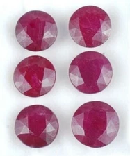 RUBY 3.00 MM ROUND CUTCOMMERCIAL 25 PC SET F-2369 EARTH MINED AND TREATED