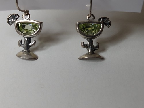Margarita Cactus Lime Earrings .925 Vtg SILPADA Sterling Silver Dangle Peridot - Imagen 6 de 6