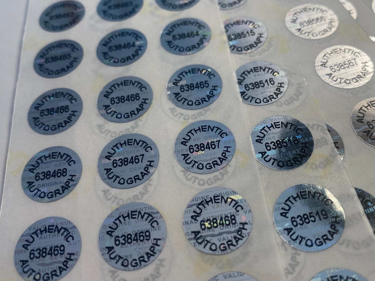 100 AUTHENTIC AUTOGRAPH HOLOGRAM LABELS STICKERS SPORTS COA