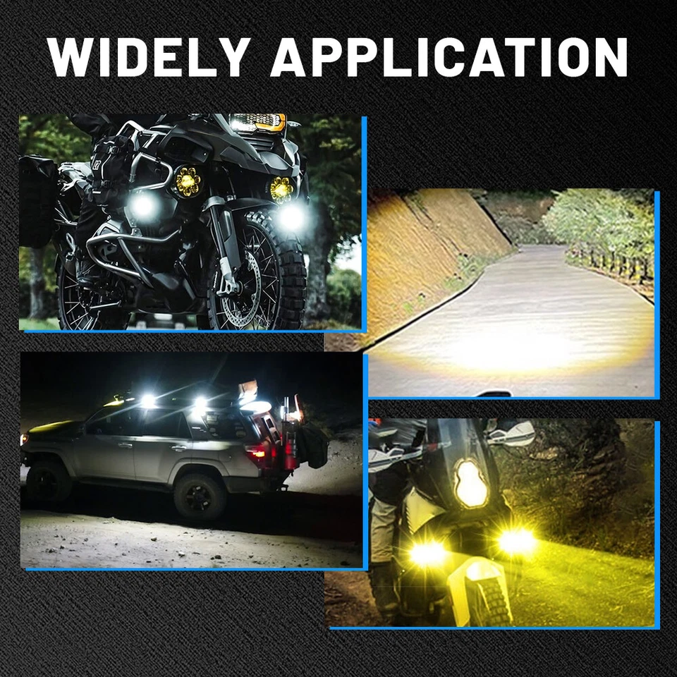 Luz de trabajo LED 5/4"/3" amarillo blanco cubo vainas punto inundación conducción lámpara antiniebla todoterreno Foto 4 de 4