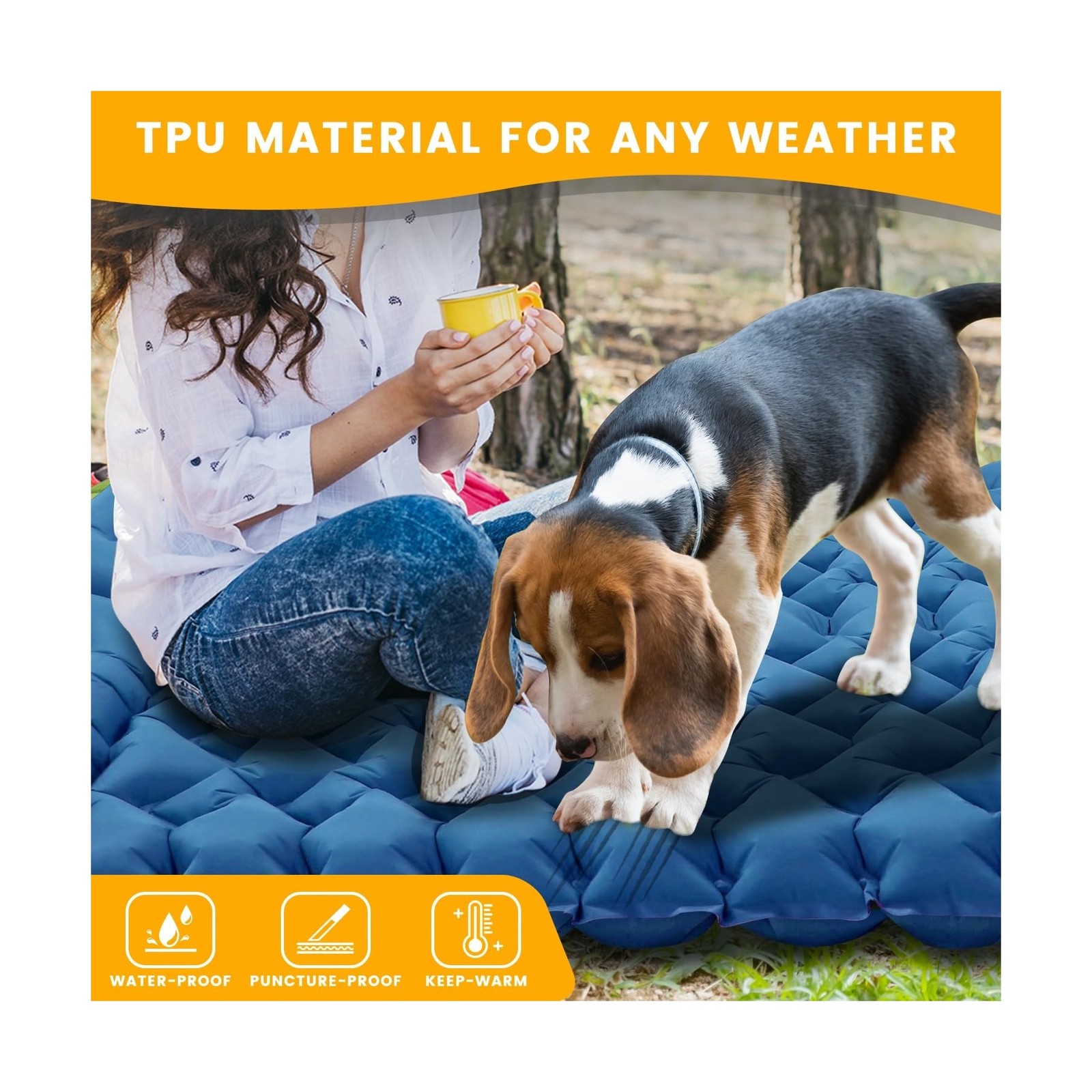 Sleeping Pad for Camping 2 Person, Double Camping Pad with Built-in... Fast Ship