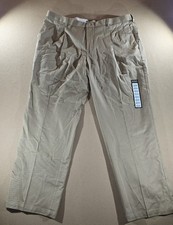 Haggar Work To Weekend Khaki Pants Mens 44Wx32L NWT Classic Fit Pleated