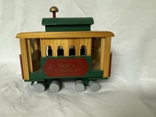 See's Candies Wood Train Trolley San Francisco Cars Wooden Christmas 6 × 6" 