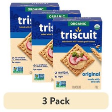 Organic Whole Grain Wheat Crackers Vegan Snack 3 Pack 7 oz