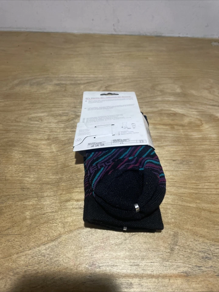 Calcetines de ciclismo Louis Garneau Merino 60 para mujer negros/púrpura talla L/XL Foto 2 de 2