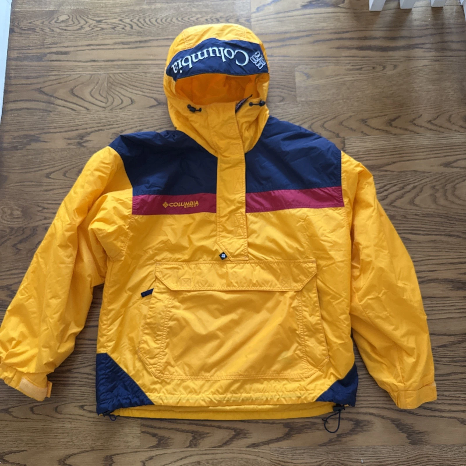 Vintage Columbia Sport Pullover Jacket Ski Coat Colorblock Anorak Winter Snow M